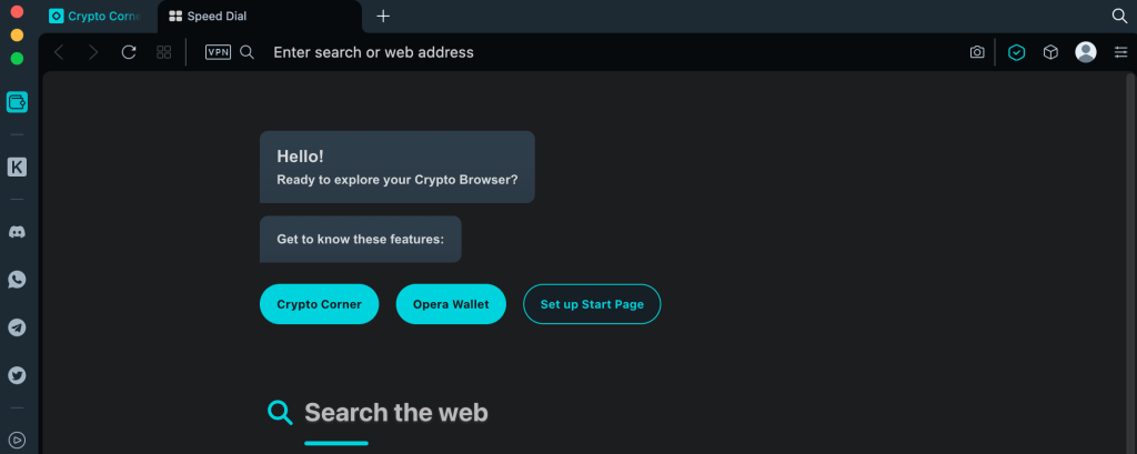 An image of Opera Crypto browser